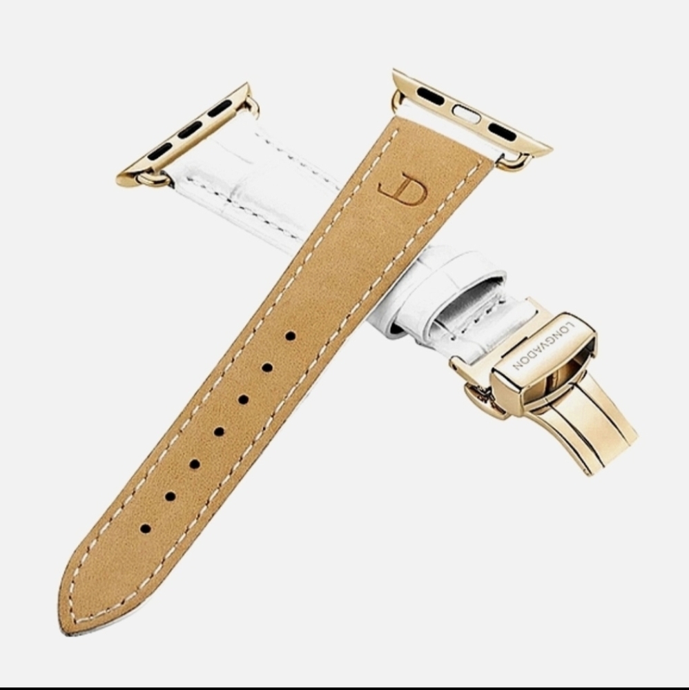 Smartwatch Band White Gold Women Leather Watch Band White Gold Series 1-9